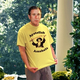 Bush shows off one of his many '80s-retro T-shirts.